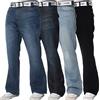 BRAND KRUZE Jeans Bootcut Pantaloni Svasati A Gamba Larga in Denim - Big Tall per Uomo Nero 34W / 30L
