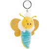 NICI Flibbies 62884 - Portachiavi in Peluche a Forma di Farfalla, Accessorio per Lo Zaino o la Borsa di Grandi e piccini, 10 cm, Giallo