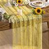 Artoid Mode Garza Tulle Glitter Foil Giallo Oro Runner da Tavolo 70 x 300 cm, Decorazione da Tavolo da Cucina Vacanze Feste Compleanno Matrimoni