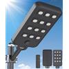 JAYNLT X-13000W Lampione Solare Led Esterno, Lampada Commerciali Super Bright 6500K con Sensore di Movimento, Lampioni di Sicurezza Energia Solari IP67 Impermeabile per Parco Ciochi Strada