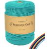 FORBELL Filato macramè, 2 mm x 300 m, filato di cotone premium, fai da te (aquablau, 3 mm x 300 m)