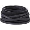 GORGECRAFT 5m*5mm*2mm Strisce di Vera Pelle Nera Cordoncino di Cuoio Piatto Corda di Pelle Bovina Intrecciatura Corda di Filo di Cuoio per Artigianato Fai-Da-Te Collane Bracciali Portachiavi Pizzi