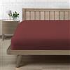 Poligino Lenzuolo Una Piazza e Mezza con Angoli, in Premium Microfibra Certificata Oeko-TEX®, Lenzuolo Confortevole Morbido Traspirante Bordeaux 135x190/200 H30 cm