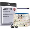 BTF-LIGHTING WS2805 RGBCCT IC striscia LED 5050SMD, indirizzabile, doppio segnale LED, 5 m, 84 LEDs/M, DC24 V, flessibile, luce scorrevole, colore da sogno bianco, PCB IP65, per decorazioni fai da te