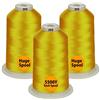 Simthread - 33 selezioni - Vari colori assortiti confezioni di filo per macchina da ricamo in poliestere enorme bobina 5500Y per tutte le macchine da cucire multiuso - giallo