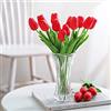 Kisflower 30Pcs Fiori Artificiali di Tulipani Tulipani Finti Bouquet Real Touch Flowers for Decor (Rosso)