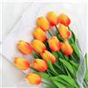 Kisflower, 12 tulipani artificiali in lattice, realistici al tatto, adatti come decorazione per la casa, l'ufficio e i matrimoni (rosso e giallo)