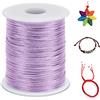 LEREATI 2.5mm Filo Nylon per Braccialetti, 100m Cordoncino per Braccialetti Cordoncino Natalizio Coda di Topo Cordoncino, Macrame Corda per Collane Perline Gioielli Fai da Te (Viola Chiaro)