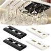 Mxdzshy 4 Pezzi Porta Bicchiere da Vino Sospeso Supporto per Calici Vino | Porta Calici Sottopensile Senza Foratura Portacalici Sospesi Portabicchieri Appendere per Bar Cucina Ristorante Bianco+nero