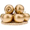 Gresorth 6 PCS Artificiale Oro Apple Falso Apples Frutta Casa Partito Natale Decorazione