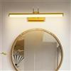 TYhogar Lampada a Specchio da Bagno 42 cm LED Oro, Lampada da Parete Orientabile 12W IP44 Impermeabile, Moderna per Cucina Armadio