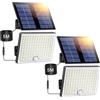 Giliwosy Faretto Led da Esterno Solare con Sensore di Movimento, Luce Solare Led Esterno con 113 LED 2000mAh 4 Modes IP65 Impermeabile, Luci Solari da Giardino con 5M Cavo, 2 Pezzi