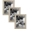 CABBEL Cornice portafoto 30x40 cm argento - Set da 3 - Cornice barocca in stile antico con vetro acrilico infrangibile - per foto, poster, certificati - elegante e decorativa