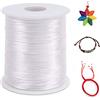 LEREATI 2,5 mm Filo di nylon per bracciale perla 100 m cordino macramé filo di giada, cordino in raso per arti creative, gioielli, decorazioni (bianco)