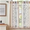 TOPICK - Tendine da bistrò per cucina, in voile, colore blu, con anelli nascosti, corti, con ricami in lino, tende per soggiorno e camera da letto, trasparenti, stile rustico, set da 2 pezzi, 65 cm x