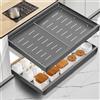 Mimoke Organizer espandibile per armadio da cucina, cassetto telescopico con colla, organizer per cassetti da cucina/bagno (grigio titanio, 2 pezzi) larghezza 31-52 cm, profondità 42 cm)