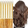 Wennalife WENNAILIFE - Extension per capelli glitterati, 122 cm, resistenti al calore, accessori per feste e cosplay - oro