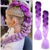 YSAOAKA Capelli intrecciati viola, 2 pezzi Extension per Treccine, Allungato Intrecciare, Extension Capelli Finti per Treccine per cosplay di costumi di Halloween lunghi per bambini