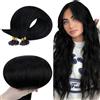 RUNATURE Extension Capelli Veri Cheratina 50 Ciocche 45cm 50g Nero #1