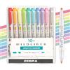 Zebra Pen Zebra Mildliner, Double Ended Highlighter, Broad and Fine Tips, Assorted colors, 10-Count