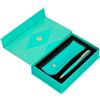 BELIUS Astuccio e astuccio soiree color art deco turchese e oro inchiostro blu scatola di design