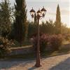 Lampione Storico con 3 Lanterne 200cm E27 IP54 Corten - Serie ALFIERI