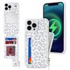 SailorTech Custodia per iPhone 12 Pro Max Custodia in Pelle con porta carte di credito mag safe, iPhone 12 Pro Max Custodia con slot per carte di credito Portafoglio Zipper per donna-Leopardo Bianco