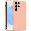 Mixroom - Cover Custodia Case per Samsung Galaxy S24 Ultra Protezione Fotocamera in Silicone TPU Morbido Opaco Bordi Piatti Colore Rosa