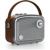 TOMPROAD Altoparlante Bluetooth portatile in stile vintage, marrone, design retrò con griglia in rete metallica, forma quadrata compatta (Marrone)