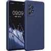 kwmobile Custodia Compatibile con Samsung Galaxy A52 / A52 5G / A52s 5G Cover - Protezione Back Case Morbida - Silicone TPU Effetto Metallizzato Blu Metallizzato