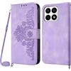 Netany Cover per Huawei Honor X8A 4G con Cordino, Flip Portafoglio Custodia in Pelle, [2 Porta Carte][Chiusura Magnetica],Custodia Libro Antiurto Cover con Laccio per Huawei Honor X8A 4G (Viola)