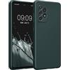 kwmobile Custodia Compatibile con Samsung Galaxy A52 / A52 5G / A52s 5G Cover - Protezione Back Case Morbida - Silicone TPU Effetto Metallizzato Petrolio Metallizzato