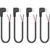 Riertostng 4 Pezzi da USB-C a 2 Pin, Cavo di Alimentazione Aperto da 10 Pollici, Connettore Tipo C da 90 Gradi, Cavo a Pigtail, 20 AWG 5V, per Dispositivi di Tipo C Installati o di Ricambio