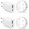 Ysevnotan Caricabatteria USB C 25W, adaptatore di alimentatore caricabatterie rapido per Samsung Galaxy S25/S24/S23/S22/S21,iPhone 17/16/15/16 Pro/16 Pro Max Spina USB C con 2 cavi di caricamento da 2m
