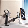 PROfezzion Supporto Porta Cellulare Magnetico per Aereo Compatibile con MagSafe iPhone 17 16 15 14 13 12 Pro Max e molti altri, Accessorio da Viaggio, Cucina e Ufficio Pieghevole Portatile - Nero