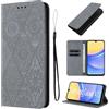 LSPCASA Protettiva Case Per Samsung Galaxy A15 6,5 Pollici Pelle Artificiale Cover Samsung A15 Con Slot Per Schede Cover Galaxy A15 Funzione Supporto Custodia Grigio