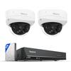 Reolink 4K Telecamera Esterno, Doppio Obiettivo per Vista Panoramica 180°, Antivandalo IK10, Rilevamento Uomo/Veicolo/Animale, Audio Bidirezionale, NVR 8CH con 2TB HDD, 2*Duo 2V PoE e 1*RLN8-410