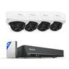 Reolink 4K Telecamera Esterno, Doppio Obiettivo per Vista Panoramica 180°, Antivandalo IK10, Rilevamento Uomo/Veicolo/Animale, Audio Bidirezionale, NVR 8CH con 2TB HDD, 4*Duo 2V PoE e 1*RLN8-410