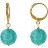 Schmuck Les Poulettes LES POULETTES BIJOUX - Orecchini Placcato Oro Mini Cerchi e Perla di Amazzonite