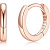 Silvora Orecchini Cerchio Donna Argento 925, 8mm Orecchini Donna Oro Rosa Cerchietto Piccoli per Anniversario Natale Compleanno