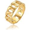 Kuzzoi - Anello da uomo in argento Sterling 925, 8 mm, con design a carpentina, misura 60-66, colore: Oro e Placcato oro, 14, colore: gold, cod. 0602341820_54