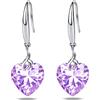 Emma Manor EM Orecchini a forma di cuore 925 argento sterling 5 a cuore cubico zircone goccia orecchini per donne gioielli in argento regalo per donna ragazza