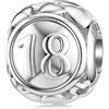 DALARAN Charm in argento Sterling per Pandora 16, 18, 21°, 30°, 40°, 50°, 60° compleanno, con cuore dorato, Piccolo, Oro bianco Argento sterling, Non pietra preziosa