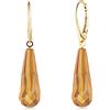 Amber by Mazukna - Orecchini in ambra, a goccia, 45 x 10 mm, con gemma leggera in argento 925, 45 mm, Argento sterling, Ambra