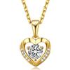 MomentWish Collana da donna a forma di cuore con moissanite, diamante simulato, argento sterling 925, 0.5ct | 5mm, Argento sterling