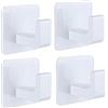 lifeicomall 4 ganci adesivi per asciugamani, autoadesivi, da parete, senza foratura, per cucina e bagno (bianco, 4 pezzi)