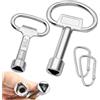 FORMVERSITY Chiave Triangolare, FORMVERSITY 2 Pezzi Chiave Universale per Contatori Chiave Contatore Gas, Chiave Passepartout Universale Set Chiave Triangolare, Chiave Triangolare Bidone Spazzatura （Argento）