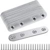 QINGZY 20 Pezzi Staffe Angolari Piatte, Staffe Piatte in Acciaio Inox con Viti, Piastre di Giunzione Forate, per Fissaggio e Riparazione di Mobili, Supporto Angolare Retto per Legno e Metallo (Set D)