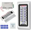 FUSYTULY IP68 Kit del Sistema di Controllo di Accesso Della Porta Impermeabile Tastiera RFID Metallo 125KHz WG26 + Serratura Magnetica Elettrica 180KG + Schede Chiave 10PCS