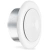 Klimapartner calimaero® TVSZ Valvola a Disco Regolata 125mm, Griglia Ventilazione Bianca con Telaio di Montaggio, Lamiera d'acciaio, Regolazione continua del flusso d'aria, Robusta, Durevole, Bianco RAL9016